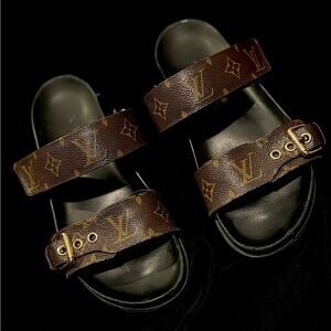 LOUIS VUITTON Bom Dia Flat Comfort Mule Sandal Size 40